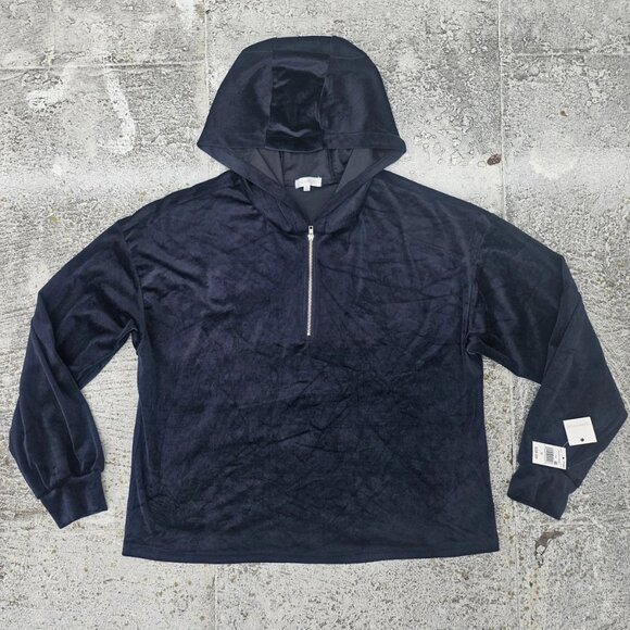 Ultra Flirt Tops - Ultra Flirt Women Hoodie Black Velvet Top Sweatshirt Size XL NWT